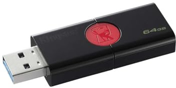Kingston DataTraveler 106 DT106/64 GB USB 3.0, Flash Drive, 64 GB, Black-on-Red