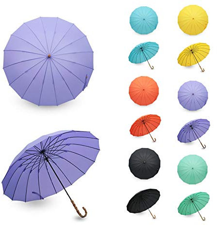 ww homes whinge stick umbrella bamboo handle (lilac)