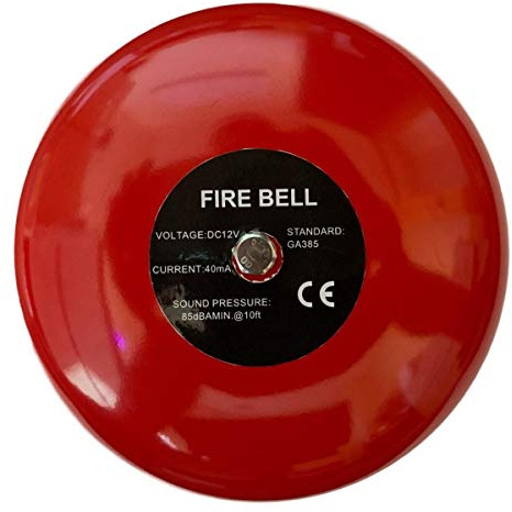 Safeguard Supply 6 Inch 12V DC Loud Fire Alarm Bell - Extra Loud Doorbell & Multi-Purpose Ringing Bell for Warehouse, Business Hearing Impaired & Noisy Locations