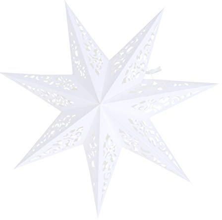 Garneck Papierlaterne mit Weihnachtsstern, 45 cm, dekorativer Papier-Stern, Deckenlampenschirm, Hängeornament für Weihnachten, Party, Heimdekoration (weiß)