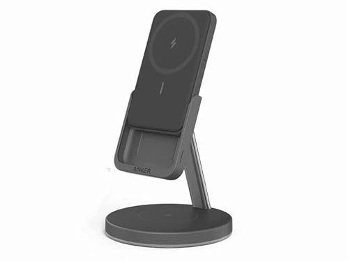 Anker 633 Magnetisches Kabelloses Ladegerät (MagGo), 2-in-1 Kabellose Ladestation, Abnehmbares Ladegerät, Nur geeignet für iPhone 15/15 Pro/15 Pro Max/14/14 Pro Max/13 und AirPods 2(Interstellar)