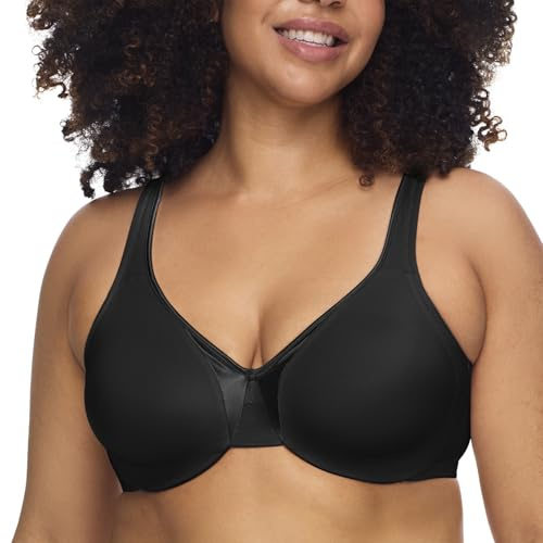 Warner's Women's Plus Size Signature Cushioned Support and Comfort Underwire Unlined Full-Coverage Bra 35002A, Black, 40C