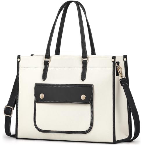 RAINSMORE Bolsos de Mujer Grande Bolso Universidad Mujer Bolso Shopper Bolsos Portatil Ordenador 15.6 Pulgadas Tote para Oficina Trabajo Viajar