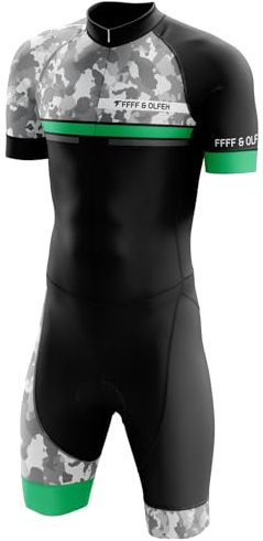 Herren Fahrrad Skinsuit, Triathlon Anzug Herren Prämium Triathlon Tri Anzug Kompression Duathlon Laufen Schwimmen Fahrradfahren Skinsuit (UP6,M)