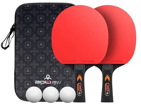 Bordtennisfladdermöss - allt-i-ett-sats Ping-pong-bat-pingisbollsats for inomhus- och utomhusbordtennisbord(Pair of short handles)