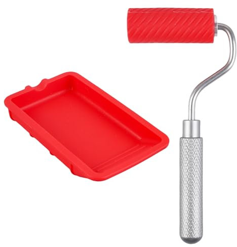 Rouleau en caoutchouc : kit de colle à bois rouleau à colle, 1 pinceau, 1 plateau, rouleau en caoutchouc dur, rouleau en caoutchouc dur, appliquer la colle rapidement et uniformément, applicable à