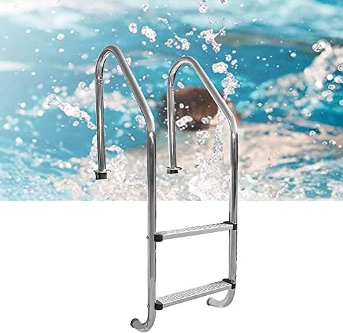 QLSABIA Pasamanos para Piscina Pasamanos de Acero Inoxidable para Piscina Barandilla para Piscina Escalera para Piscina, Pedal de 2 escalones Escalera Antideslizante para Piscinas elevadas