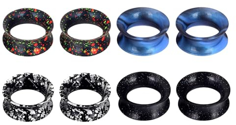 XSDSLS 4 Pairs Silicone Ear Plugs Tunnels Flexible Set 6-20mm Double Flared Expander Ear Gauges Piercing Stretching Flesh Tunnel Plugs for Women Men