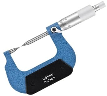AIRUIXI Micromètre Micromètre à Pointe 0-25 mm 0,01 mm Micromètre extérieur de qualité Industrielle 25-50 mm 50-75 mm DIN(0-25mm 30degree)
