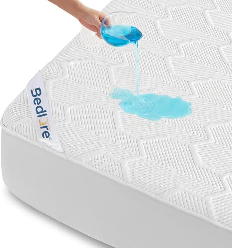 BEDLORE Matratzenschoner 180x200cm 100% Wasserdicht & Atmungsaktiv, Weiß