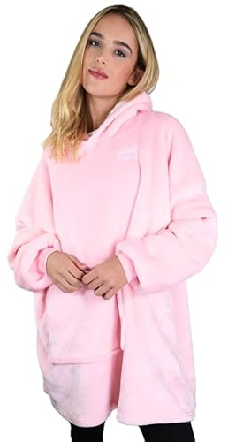 Lilly Skin – Coperta in pile a maniche ultra morbide – calda e confortevole per la casa – taglia unica regolabile – ideale per l'inverno, telelavoro o regalo coccooning – rosa
