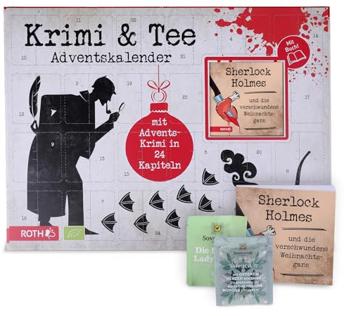 Krimi Adventskalender 2025 – 24 spannende Kapitel mit Bio-Teebeutel für jeden Tag – Adventskalender für Erwachsene mit fortlaufender Krimigeschichte, nachhaltigem Tee-Genuss & fesselnder Adventszeit
