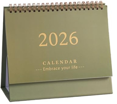 2025-2026 - Calendario da tavolo 2026, 12, decorazione per la casa per la pianificazione quotidiana, controllo della data, vacanze, compleanni, per insegnanti, manager, studenti