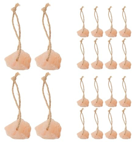 GANAZONO Blocchi di Sale Minerale Naturali per Piccoli Animali da Leccare Corda Set da 20 Pezzi da 30-50g per Criceti Conigli Cervi e Capre – Integratore di Microelementi per Gabbie e