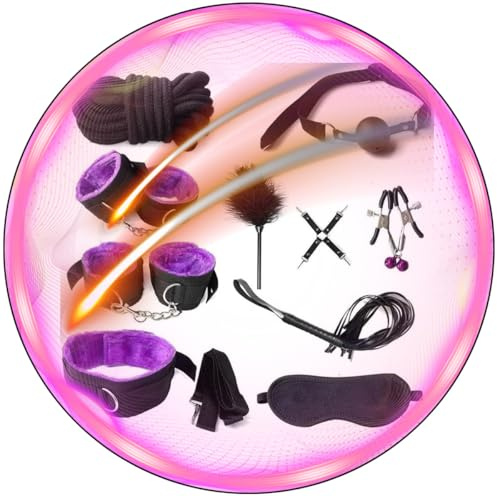 Bdsm Rem 10-Delars Justerbar Nylon UppsäTtning FöR MäN Och Kvinnor, LäMplig FöR Ben Och BröStsträCkning - Q (Lila)