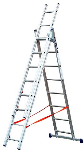 TB Davies Light Duty 2.3m Triple Section Aluminium Extension Ladder Combi Step Ladder Made in Italy EN131
