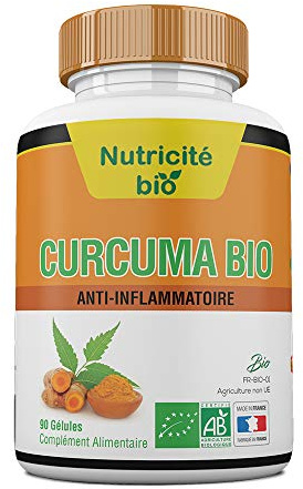 Curcuma Bio 90 Gélules – Poudre Complète de Curcuma Longa – Inflammation, Digestion & Articulations Douloureuse – Anti-inflammatoire & Antioxydant Naturel – Vegan – Certifié Bio – Fabriqué en France