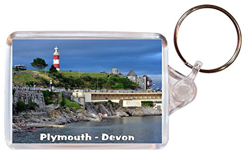 Baked Bean Store Plymouth - Devon - Double Sided Large Keyring Name Tag Key Ring Chain Fob Novelty Gift/Present