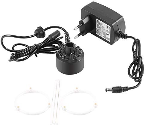 Nebelmaschine, Bunter Fogger Springbrunnen Teich Zerstäuber Luftbefeuchter, 12 LED Steingarten Aquarium Vase Geburtstag Heiligtümer Fogger Zerstä