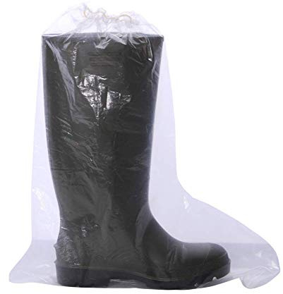 100 sur botte jetable Surbotte PE imperméable transparente avec élastique de serrage ambidextre taille unique surchaussure grand format; grande sur chaussure jetable qualité médicale imperméable