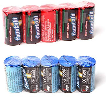 Mini Vulkan Gartenfeuerwerk Silvester Feuerwerk Fontäne Zaubersterne Sternenregen Funkenregen (10, Mehrfarbig)