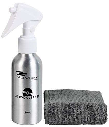 CD DVD Cleaner Solution Spray Fluid - Premium Compact disc Cleaning Kit with Anti-Static Microfiber Cloth Glove 4oz
