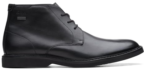 Clarks Atticuslthigtx - G, Barco Chukka Hombre, Piel Negra, 43 EU
