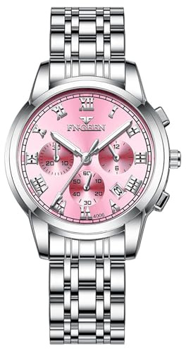 JewelryWe Orologio da Polso da Coppia Impermeabile: da Uomo Donna Cinturino Regolabile in Acciaio Inossidabile con Quadrantini Finti Orologio Numero Romano alla Moda al Lavoro