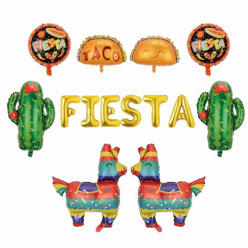 9 Palloncini Festa Messicana, decorazioni messicane per feste, Decorazioni Feste Fiesta Messicana Arcobaleno Forniture Fiesta, Palloncini Foil Cactus Banner Fiesta Messicano Bandierine