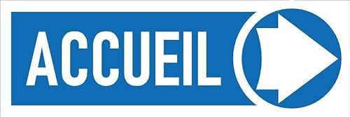 Welcome, right pointing arrow, informational sign FR088-1mm flexible Plastic sign (150mm x 50mm)