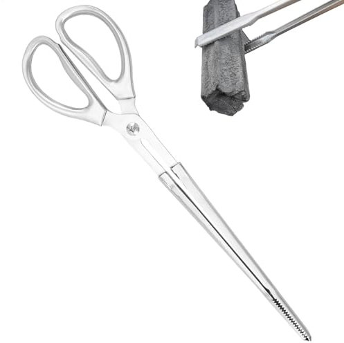 Pinzas de fuego para hoguera, pinzas antideslizantes para fogata, pinzas de leña, herramientas de chimenea con agarre cómodo para camping, barbacoa y picnic