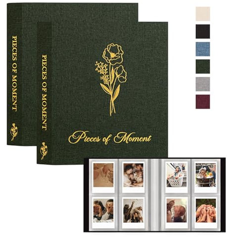 Lanpn Polaroid Album Fotografico 208 Tasche 2 Pack, Album per Fujifilm Instax Mini 7s 8 8+ 9 11 25 26 50s 70 90 LiPlay 2x3 inch Film Papier Foto Polaroid Snap PIC-300 Kodak Instant Printer, Verde