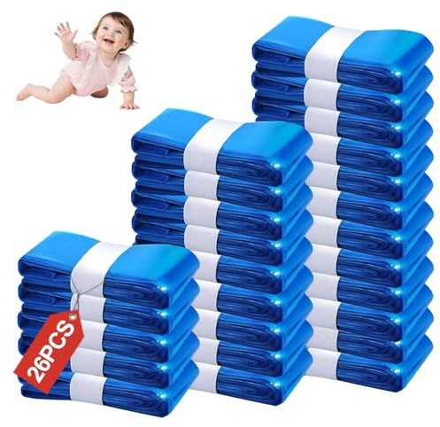 26 Pack Nappy Bin Refills, 7-Layer Odour Lock Diaper Pail Disposal Bags, 4.5m Long Heavy Duty Liners, Universal Fit for Most Nappy Bins