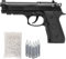 Pistola Softair Beretta 92 Co2, potenza 0,9 joule Bundle Completo: Pistola a Pallini, 5 bombolette Co2, 1000 Pallini 6mm - Airsoft, Pistole Softair, colore nero