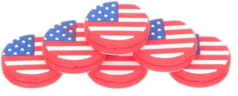 Healeved 6 Pezzi Smorzatori di Vibrazioni in Silicone per Racchetta da Tennis Bandiera USA Ammortizzatori Antivibrazione per Accessorio Tennis Facile Installazione per Giocatori
