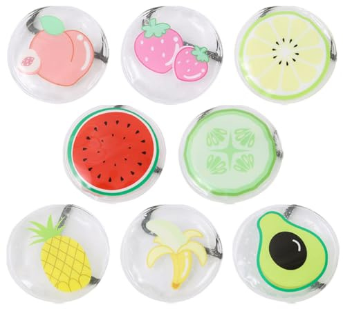 Ipetboom Paquetes Refrescantes Ojos 8 Unidades Diseño de Frutas, Almohadillas Redondas Cuidado Ocular y Alivio de Bolsas E Hinchazón