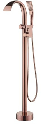 Miscelatore Vasca da Bagno Freestanding Cascata Rubinetto per Vasca da Bagno Ottone-Oro Rosa