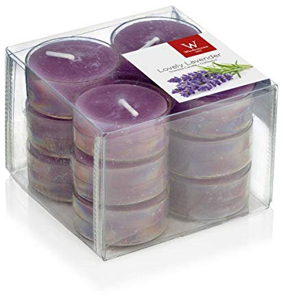 INNA-Glas Set di 12 lumini profumati/Candela profumata Astrid, Viola, 1,6cm, Ø3,7cm, 4h - Candela di Cera/Candela Decorativa