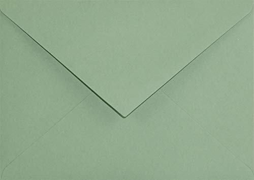 25 gröna kuvert C6 114 x 162 mm spetsig flik 120 g Keaykolour Matcha Tea färgat återvunnet papper för inbjudningskort bröllop födelsedag jul