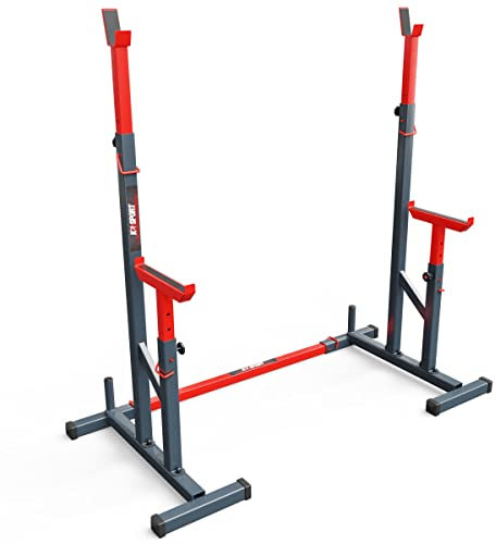 K-Sport: Verstärkte Langhantelablage mit Verstellbarer Absicherung bis 150kg belastbar I Squat-Rack (Kniebeugeständer) I Hantel-Ablage, inkl. E-Book