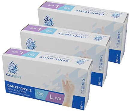 Kalisept INTCO – Hochwertige medizinische und industrielle Vinyl-Handschuhe – puderfrei – Größe L