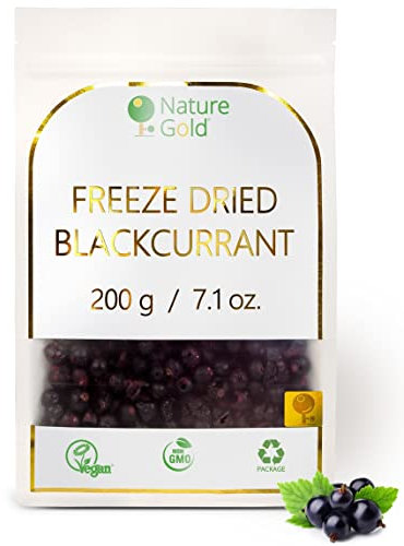 GROSELLA NEGRA Liofilizada | 200g | 100% Natural y Vegano | Sin OGM | Sin Aditivos y Sin Azúcar ~*~