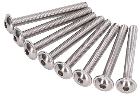 Halbrundschrauben Innensechskantschrauben, Flanschschrauben mit Halbrundkopf Breitere Auflagefläche Fester Edelstahl A2‑70 für nasse Umgebungen(M5*45MM)