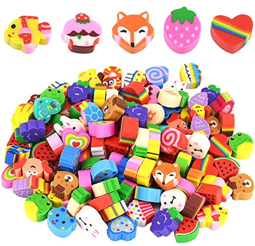 150 Pcs Mini Erasers Animal Rubber Multipack Novelty Erasers Small Pencil Erasers for Homework Classroom Rewards Prizes Party Favors