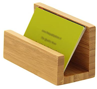 Woodquail Visitenkartenhalter Notizhalter, Handy Ständer Halterung, Briefhalter, aus Natürlichem Bambus