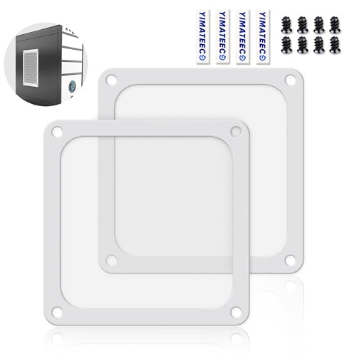 YIMATEECO PC-dammfilter 120 mm magnetiskt fläktfilter, 2 st Nylon Anti-damm för datorfodral Filter för datorfodral PC-kylfilter (Nyl, 120x120 mm, 2 stycken, vit)
