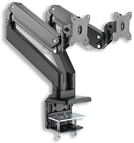 Xantron PRO-GS100D Monitor Arm 2 Monitore 13-35 Zoll/Monitor Tischhalterung 2 Monitore VESA 75x75 & 100x100 / Bildschirmhalterung für Flache & Curved Monitore - inkl. Montagematerial