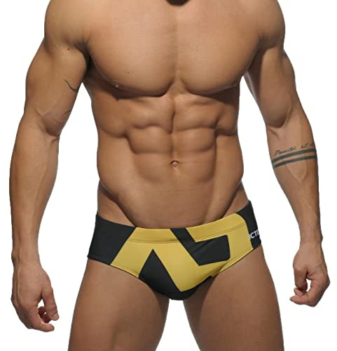 AHMXYG Costume da Bagno Uomo Costume Slip Uomini da Bagno Swimming Brief per Mare Piscina STDK1 (Nero, M)