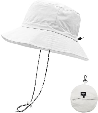 lifwimner Cappello da Pescatore Sole Donna Uomo Pieghevole Cappelli Estivo Impermeabile Safari per Pesca Esterno (Blanco)