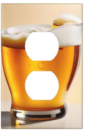 Cubiertas de salida con impresión de espuma de cerveza, 1 placa de pared de tamaño estándar, cubiertas de placas frontales de policarbonato de doble salida